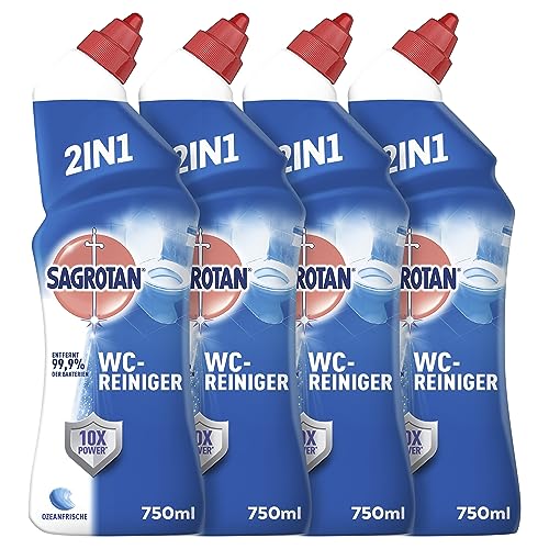 Sagrotan 2in1 WC-Reiniger Ozeanfrische – langanhaltende WC-Frische – 4 x 750 ml (3209435)
