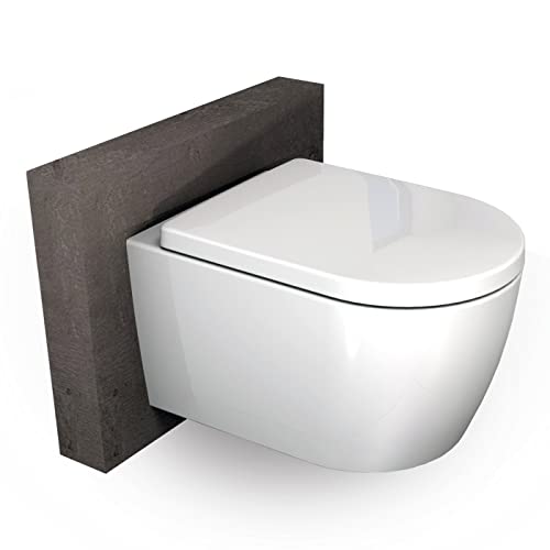 BERNSTEIN Design Wand WC spülrandlos Hänge WC Set Toilette