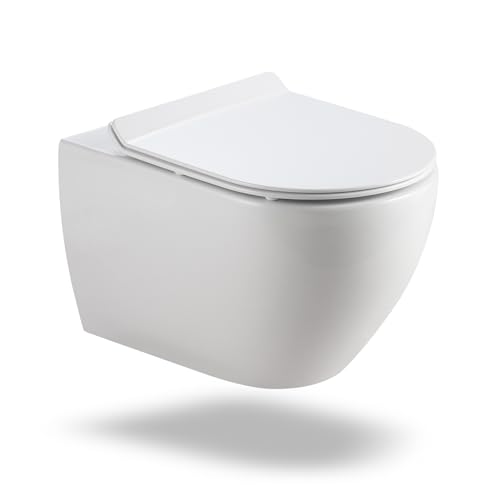 Teal Home Hänge WC Toilette Komplettset aus Keramik