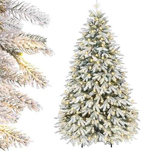 Yorbay Künstlicher Weihnachtsbaum mit Beleuchtung Weiß