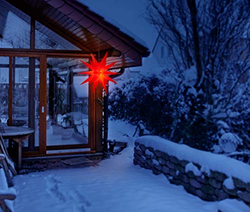 Weihnachtsstern Außen im Bild: Bonetti 3D Leuchtstern inkl. warm-weißer LED Beleuchtung