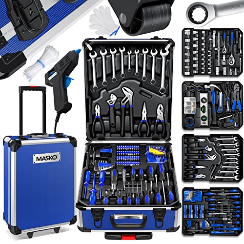 Masko® 969 tlg Werkzeugkoffer - Profi Werkzeugkiste mit 969 Teilen Qualitätswerkzeug in Blau