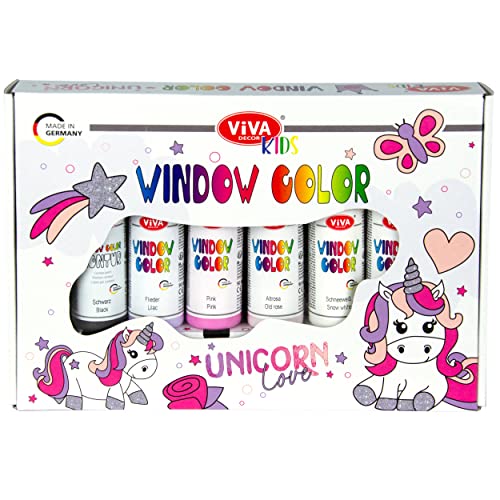 Viva Decor Window Color Set Unicorn Love