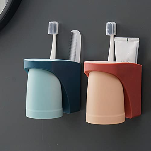 Zahnbürstenhalter im Bild: HSLUBI 2 Stück zahnbecherhalter ohne Bohren