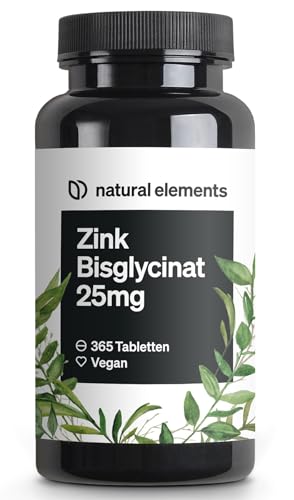 Zink Tabletten unserer Wahl: natural elements Zink 25mg – 365 Tabletten