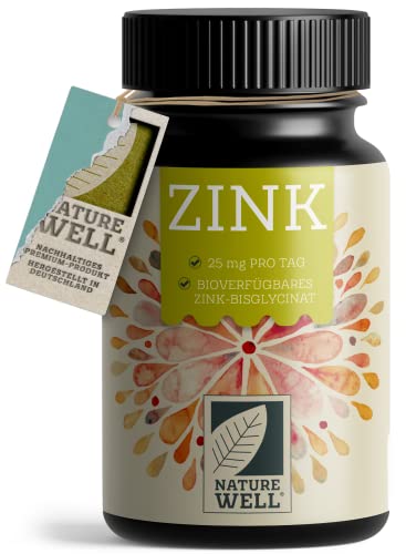 NatureWell Zink 25mg - 365 Tabletten (vegan) mit Zink