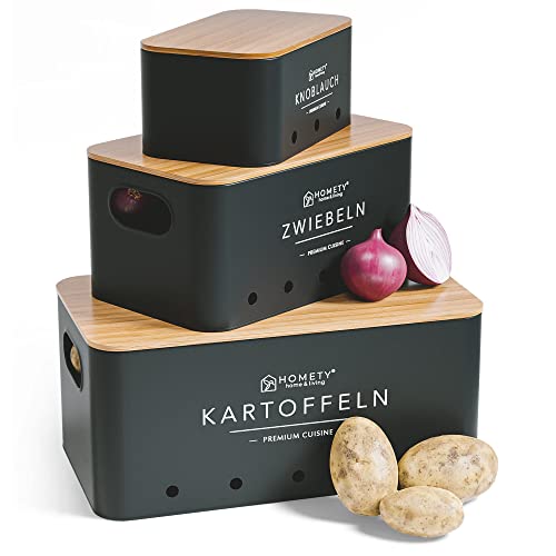 Homety Kartoffel Aufbewahrungsbox [3er Set]- hält Gemüse