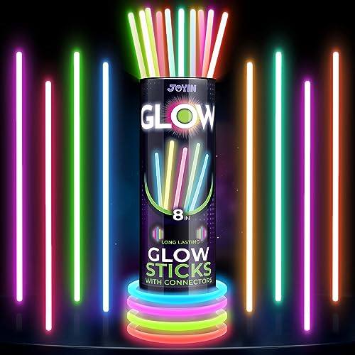 JOYIN 100 Pcs Glow Sticks Bulk 8"