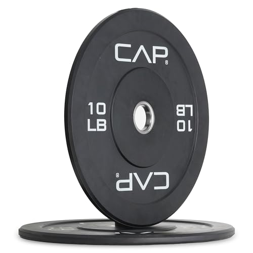 CAP Barbell Budget Olympic Bumper Plate Set with White Logo
