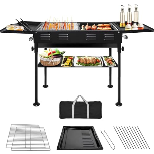 furein Charcoal Grills Portable BBQ Griddle
