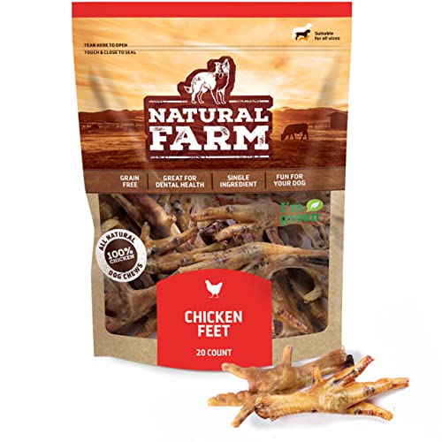 Natural Farm Nail-Free Chicken Feet Dog Treats (20 Pack)