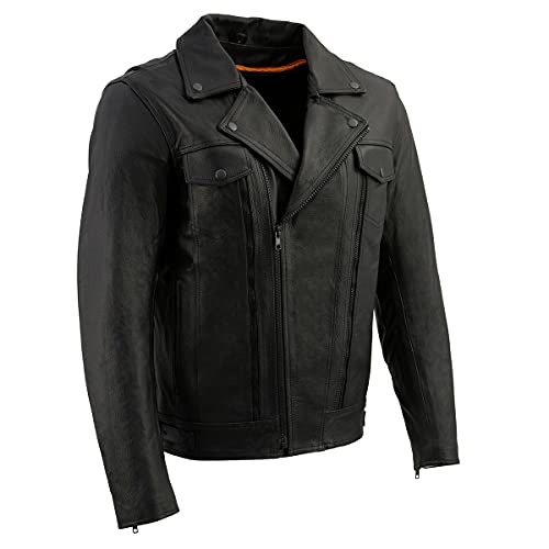 Milwaukee Leather LKM1760 Men's Black Leather Motorcycle