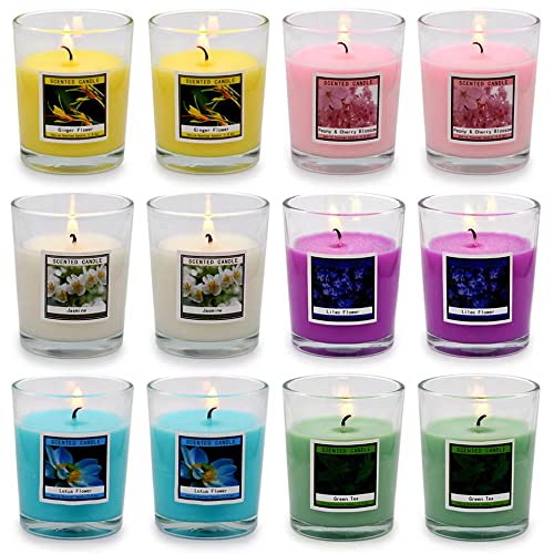 BERYSCEN Set of 12 Scented Candles with 6 Fragrance
