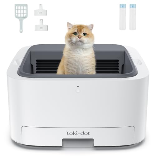 Toki-dot One-Touch Semi-Self-Cleaning Cat Litter Boxes