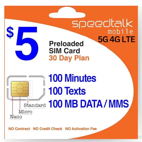 SpeedTalk Mobile 5 Prepaid Wireless Pay Go