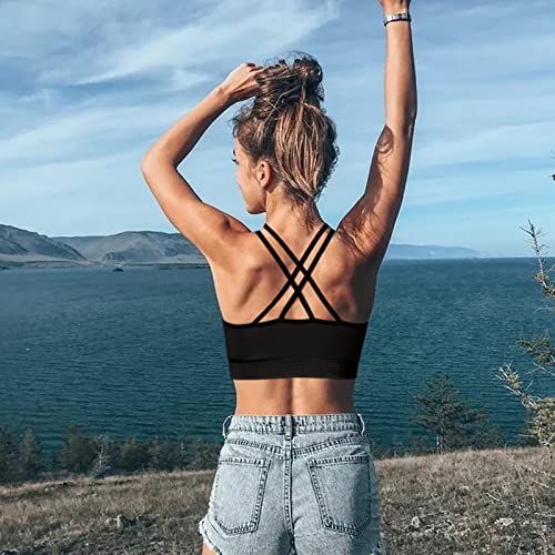VEQKING Sexy Cross Back Sports Bras,Women Padded Wirefree Gym Workout Yoga  Bras,Breathable Athletic Vest Fitness Sports Bra Top - AliExpress