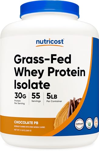 Nutricost Grass-Fed Whey Protein Isolate (Chocolate Peanut Butter, 5LBS)