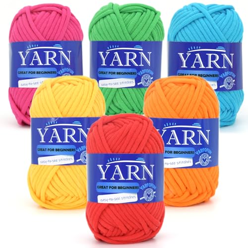 YARFOFUN 6 Pack Beginners Crochet Yarn