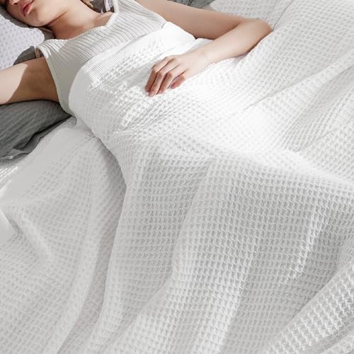 Bedsure 100% Cotton Blankets Queen Si...