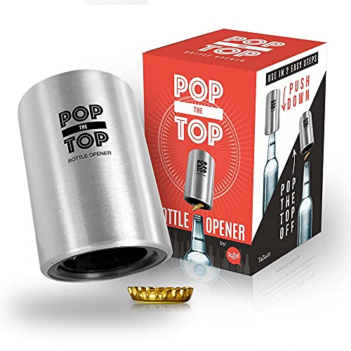TaZa Pop-the-Top Beer Bottle Opener (Stainless):