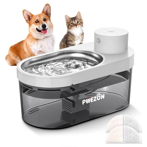 PWEZON Wireless Cat Water Fountain Battery Operated