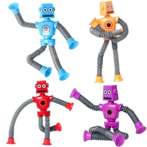 SYSAMA 4 Pcs Telescopic Suction Cup Robot Toy