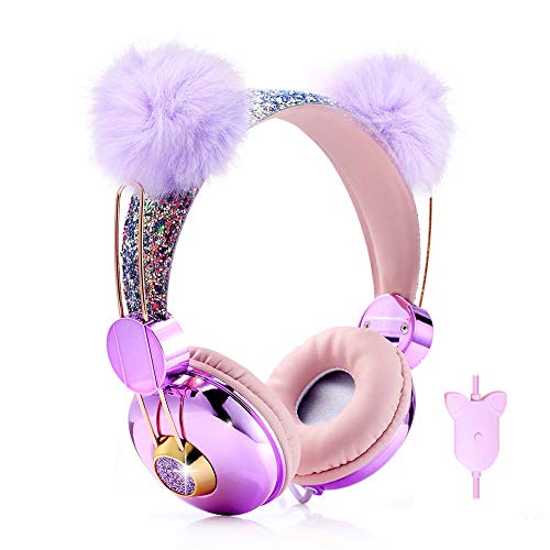Beluky--Tech Kids Headphones Girls Glitter Bear