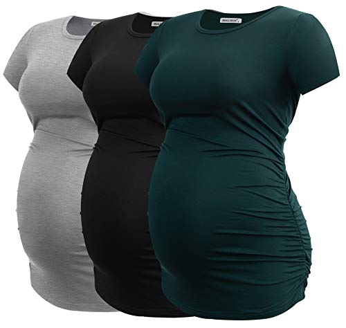 Smallshow Women's Maternity Shirt Side Ruched