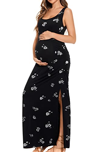 Smallshow Women's Split Long Maternity Dress