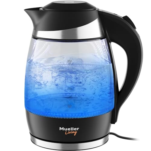 Taylor Swoden Electric Kettle 1.7L Glass Electric Tea Kettle, 1500W Hot Water Kettle Electric Cordless Water Boiler & Heater with LED Light, Auto Shut