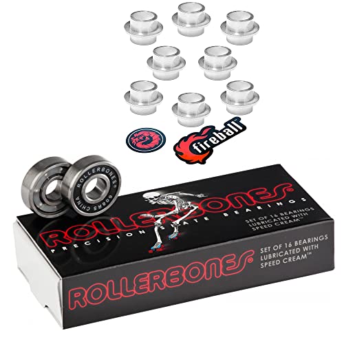 Stoked Ride Shop Rollerbones Bearings 8mm 16 Pack