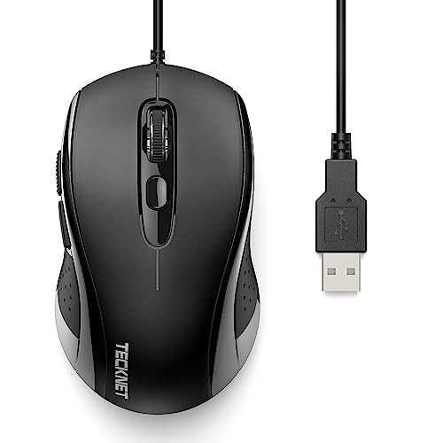 TECKNET Wired Mouse, USB Wired Computer Mouse