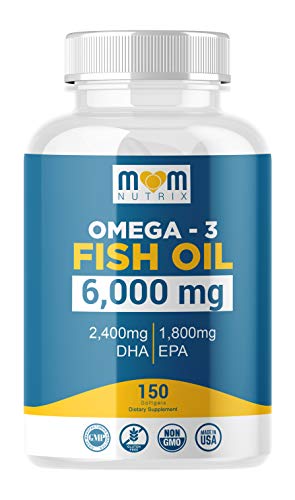 MOM NUTRIX Omega 3 Fish Oil 6000 Mg with Maximum EPA DHA