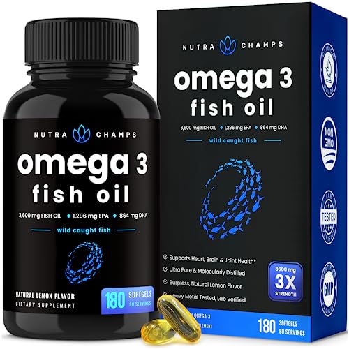 NutraChamps Omega 3 Fish Oil Supplements 3600mg with EPA & DHA