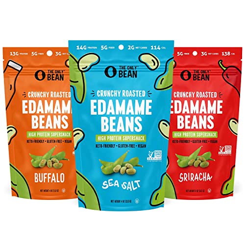 The Only Bean Crunchy Dry Roasted Edamame Beans (Variety Pack)
