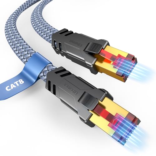 Snowkids Cat 8 Ethernet Cable 15 ft High Speed Gaming