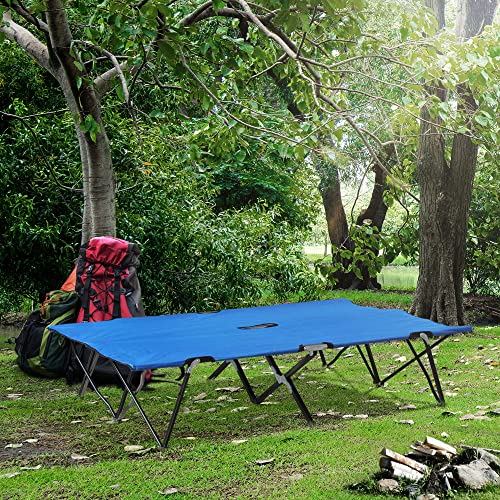 Pictured Largest Camping Cot: Outsunny 2 Person Folding Camping Cot for Adults