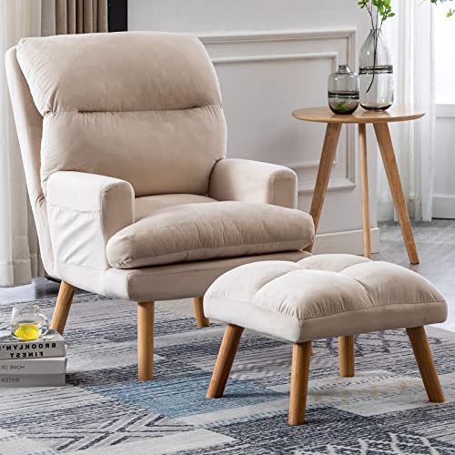 CANMOV Modern Accent Chair with Ottoman