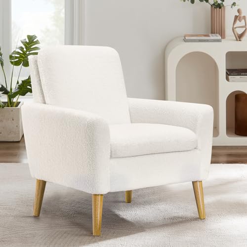 Lohoms Sherpa Accent Chair White Teddy