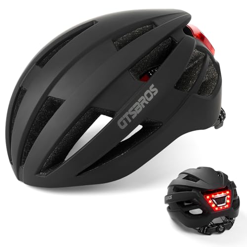 GTSBROS Adult Bike Helmet with USB Rechargeable Rear Light