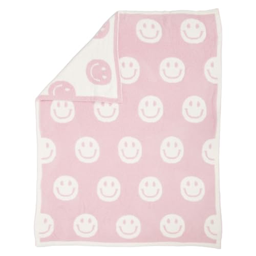 Palm & Peace Smiley Face Throw Blanket