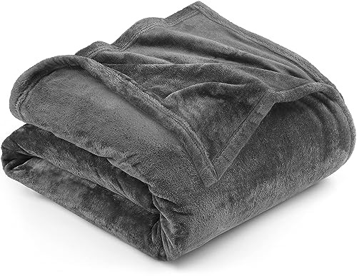 Utopia Bedding Fleece Blanket Queen Size Grey