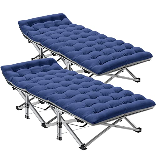 ABORON 2 Pack Folding Camping Cot W/Mat for Adults