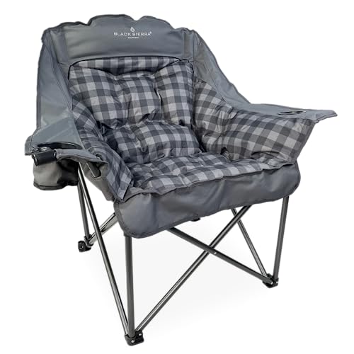 Black Sierra Plush Camping Chair