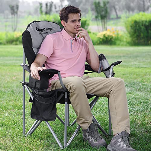 Pictured Most Comfortable Camping Chair: KingCamp Oversized Camping Folding Chair with Lumbar
