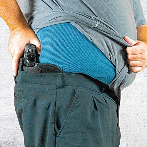 Pictured Most Comfortable Concealed Carry Holster: Clip & Carry STRAPT- TAC Belly Band Holster