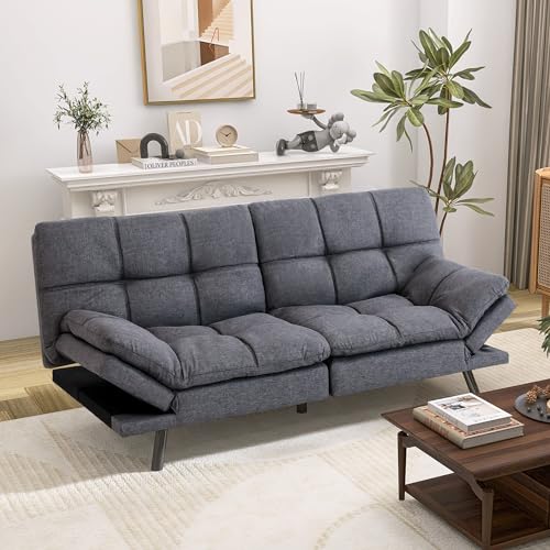 Hcore Futon Couch, Modern Linen Sofa