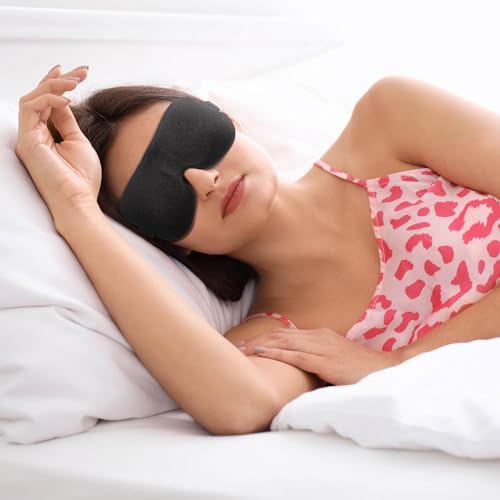 Pictured Most Comfortable Eye Mask: LKY DIGITAL Sleep Mask for Side Sleeper 3 Pack