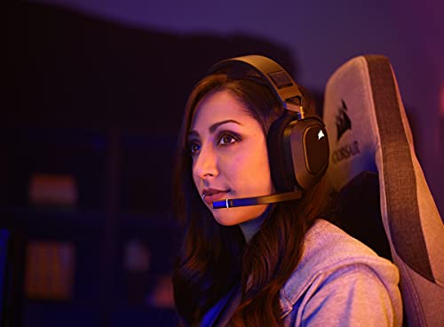 Pictured Most Comfortable Gaming Headset: Corsair HS80 RGB WIRELESS Multiplatform Gaming Headset