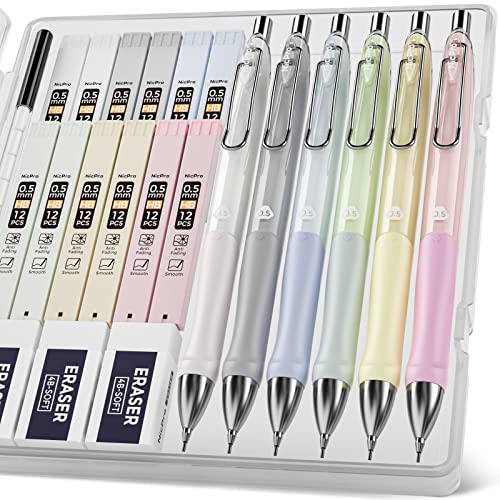 Nicpro 6PCS Pastel Mechanical Pencil Set 0.5